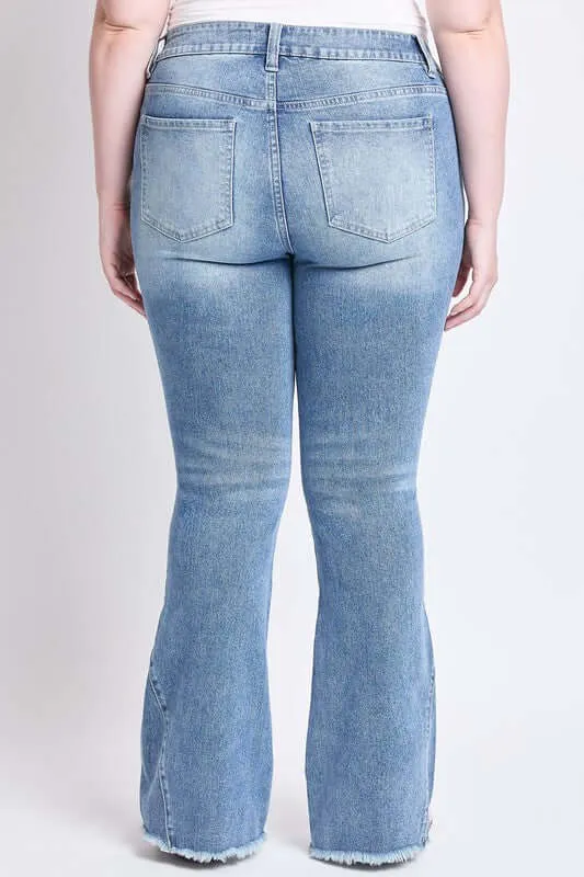 Vanessa Low Rise Flair Jean in Medium Wash - Curvy