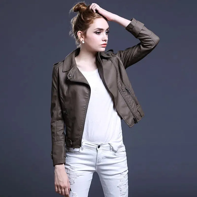 Vanguard Cropped Leather Biker Jacket