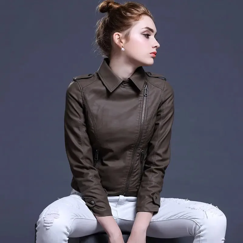 Vanguard Cropped Leather Biker Jacket