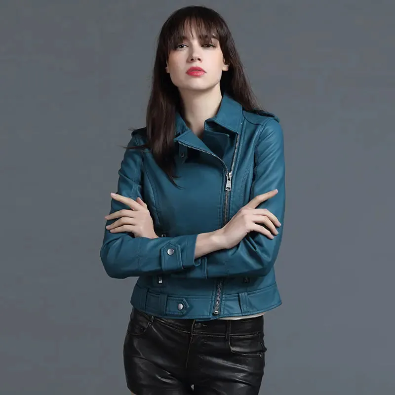 Vanguard Cropped Leather Biker Jacket