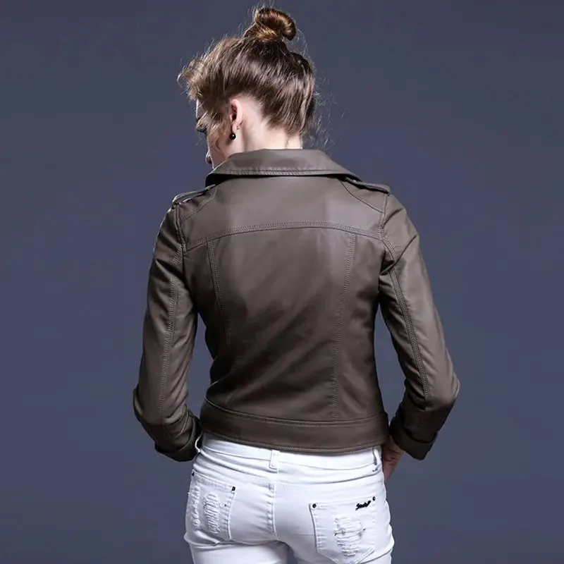 Vanguard Cropped Leather Biker Jacket