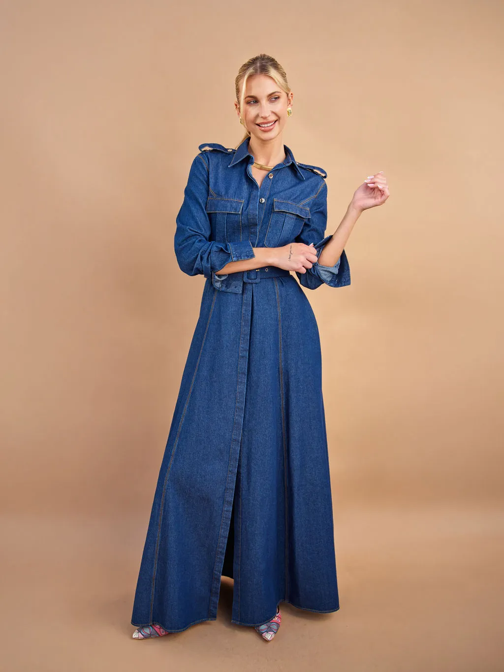 Vanguard Denim Shirt Dress