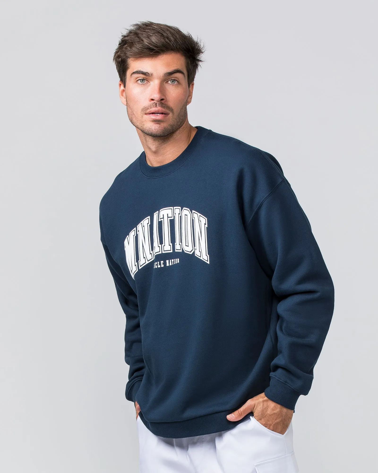 Varsity Crew Pullover - Navy
