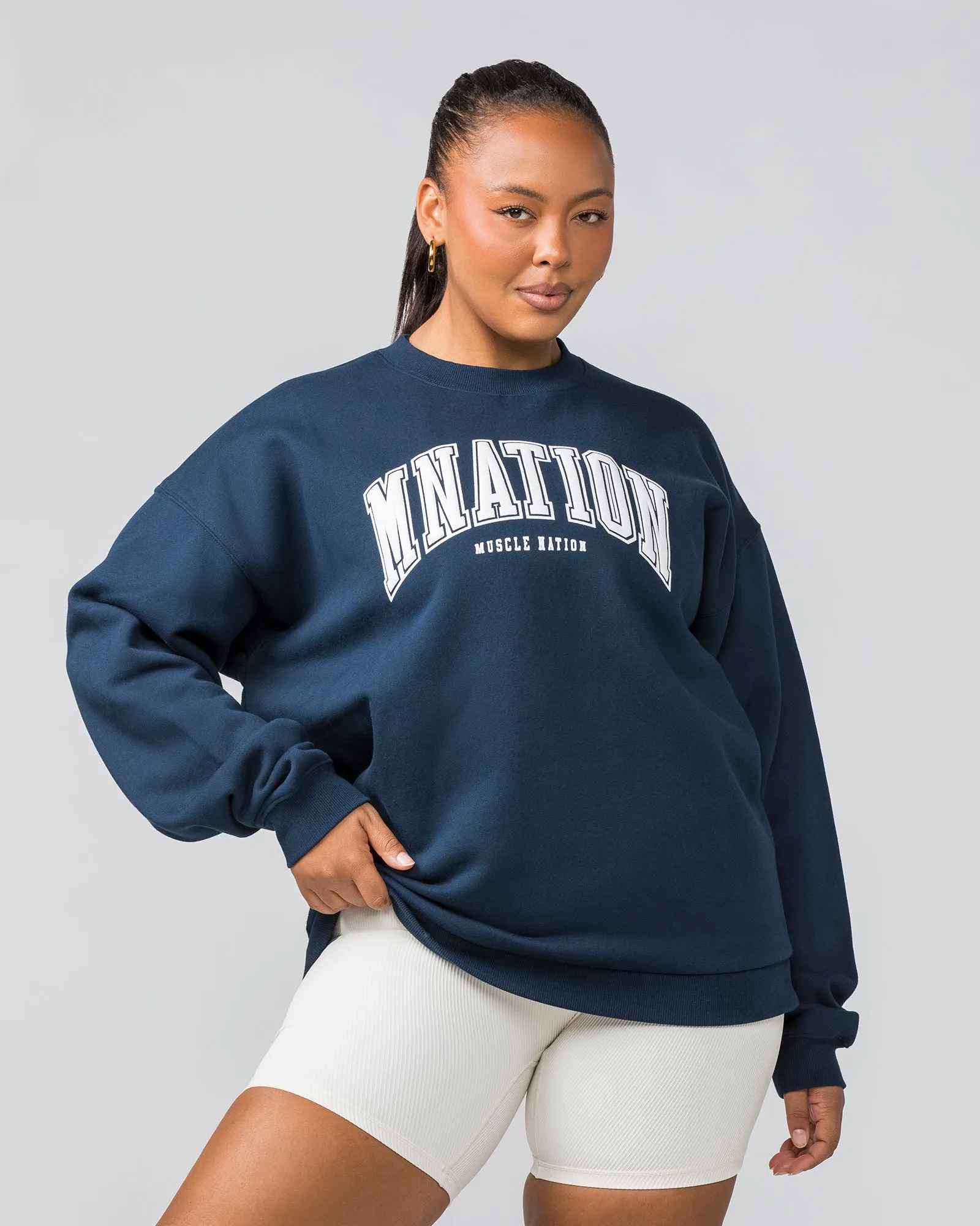 Varsity Crew Pullover - Navy