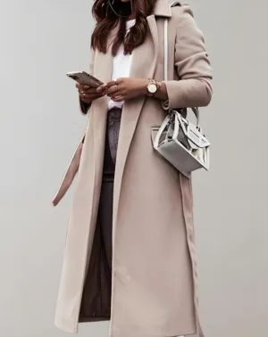 Venita Long Coat: Side Pockets & Zipper