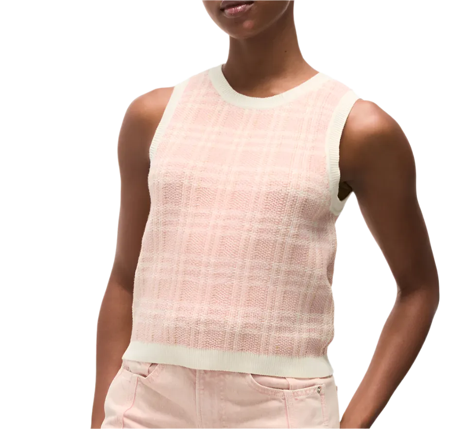 Veronica Beard - Jerrel Cropped Knit Tank - Pink/Clay