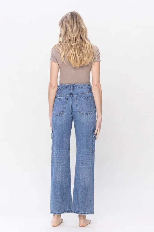 VERVET by Flying Monkey High Rise Dad Cargo Jeans