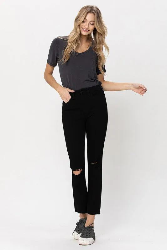 VERVET by Flying Monkey High Rise Straight w Raw Hem