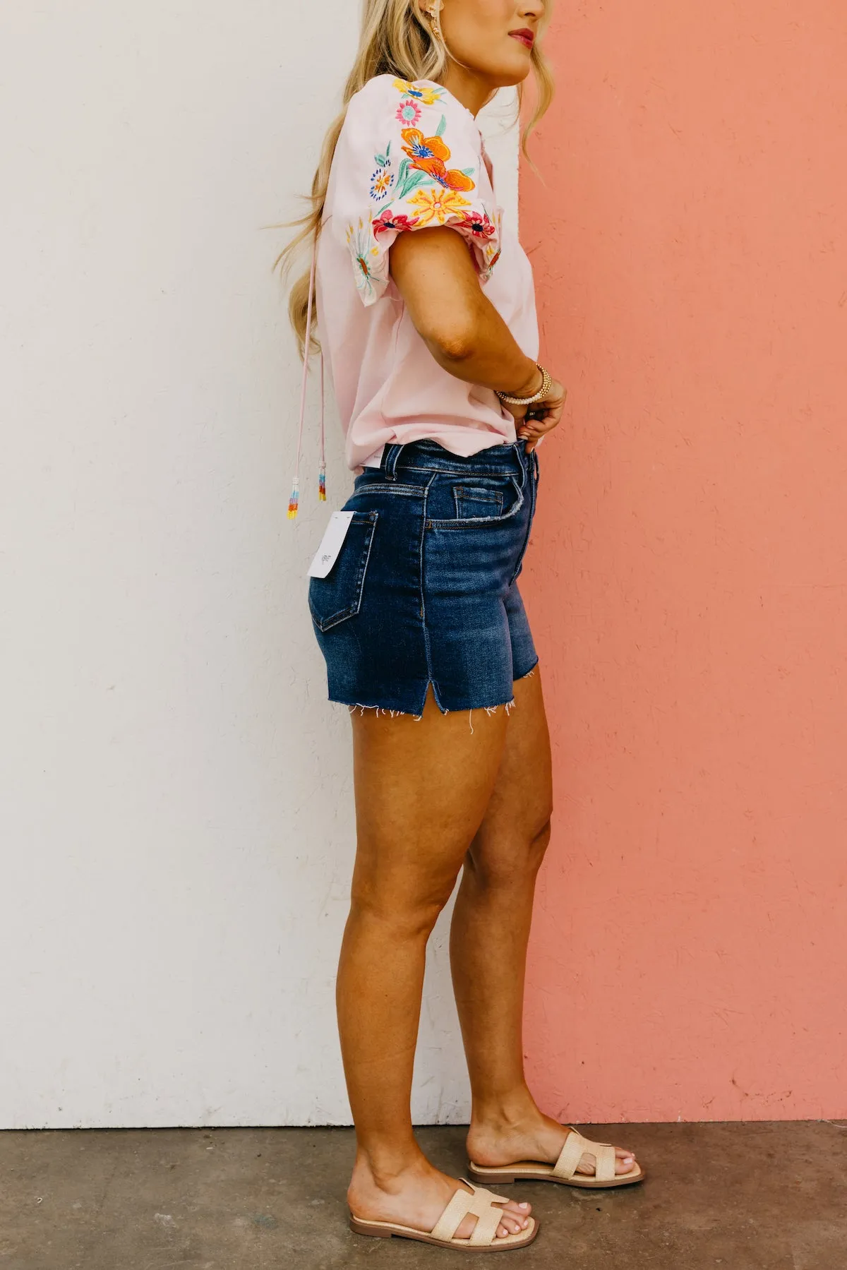 Vervet Denim | The Rebecca High Rise Side Slit Shorts