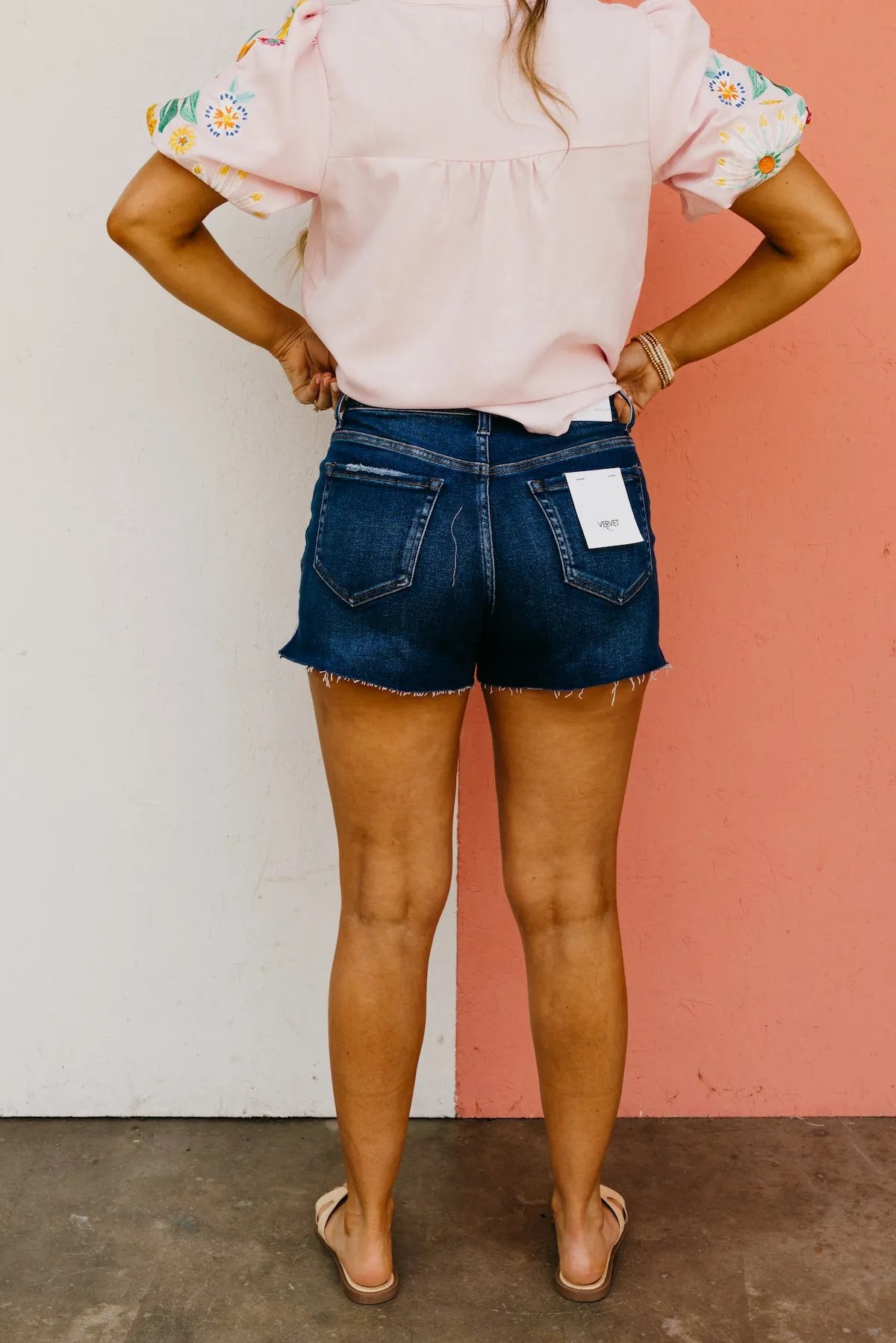 Vervet Denim | The Rebecca High Rise Side Slit Shorts