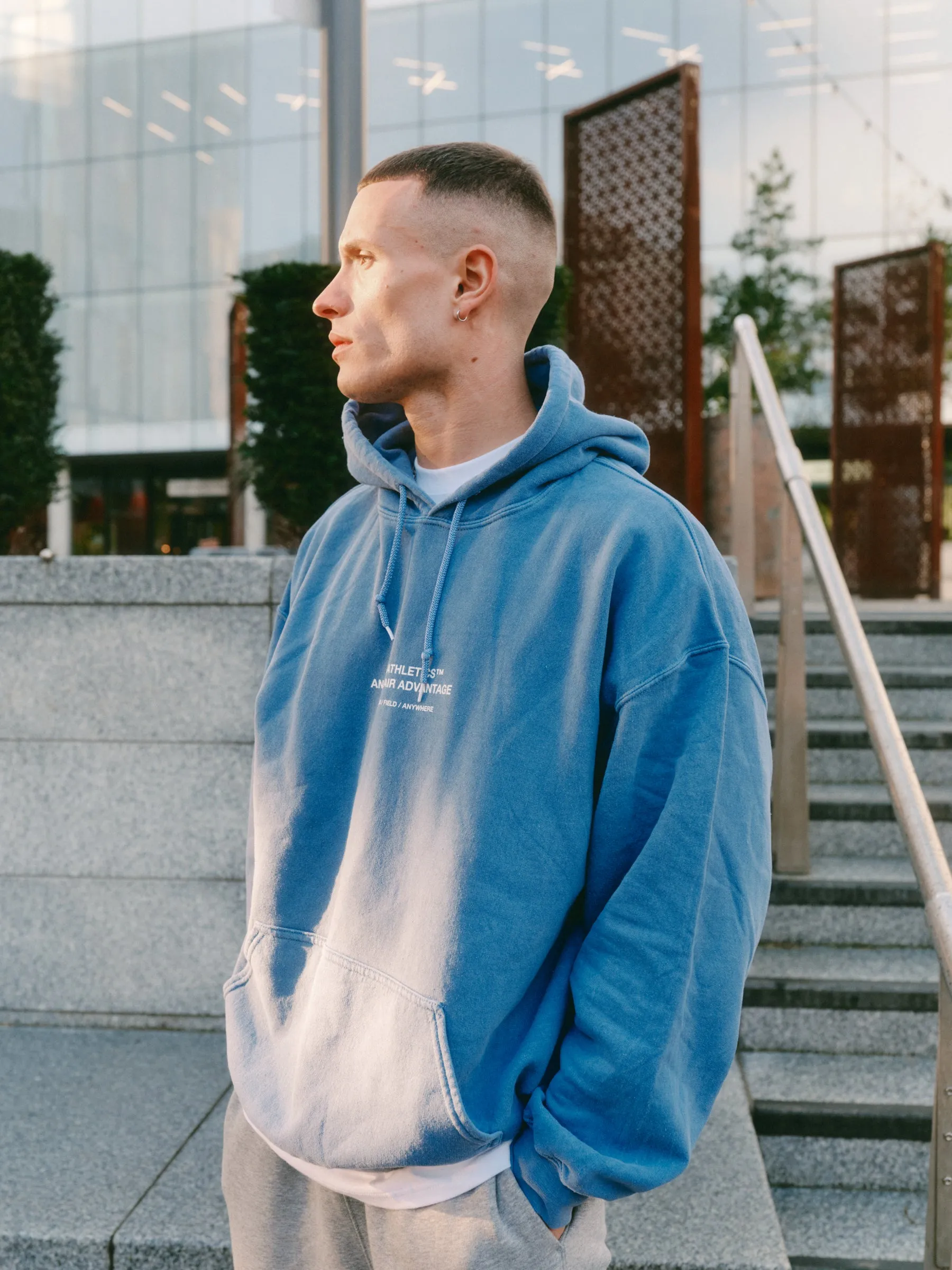 Vice 84 'Athletics' Vintage Washed Hoodie - Navy