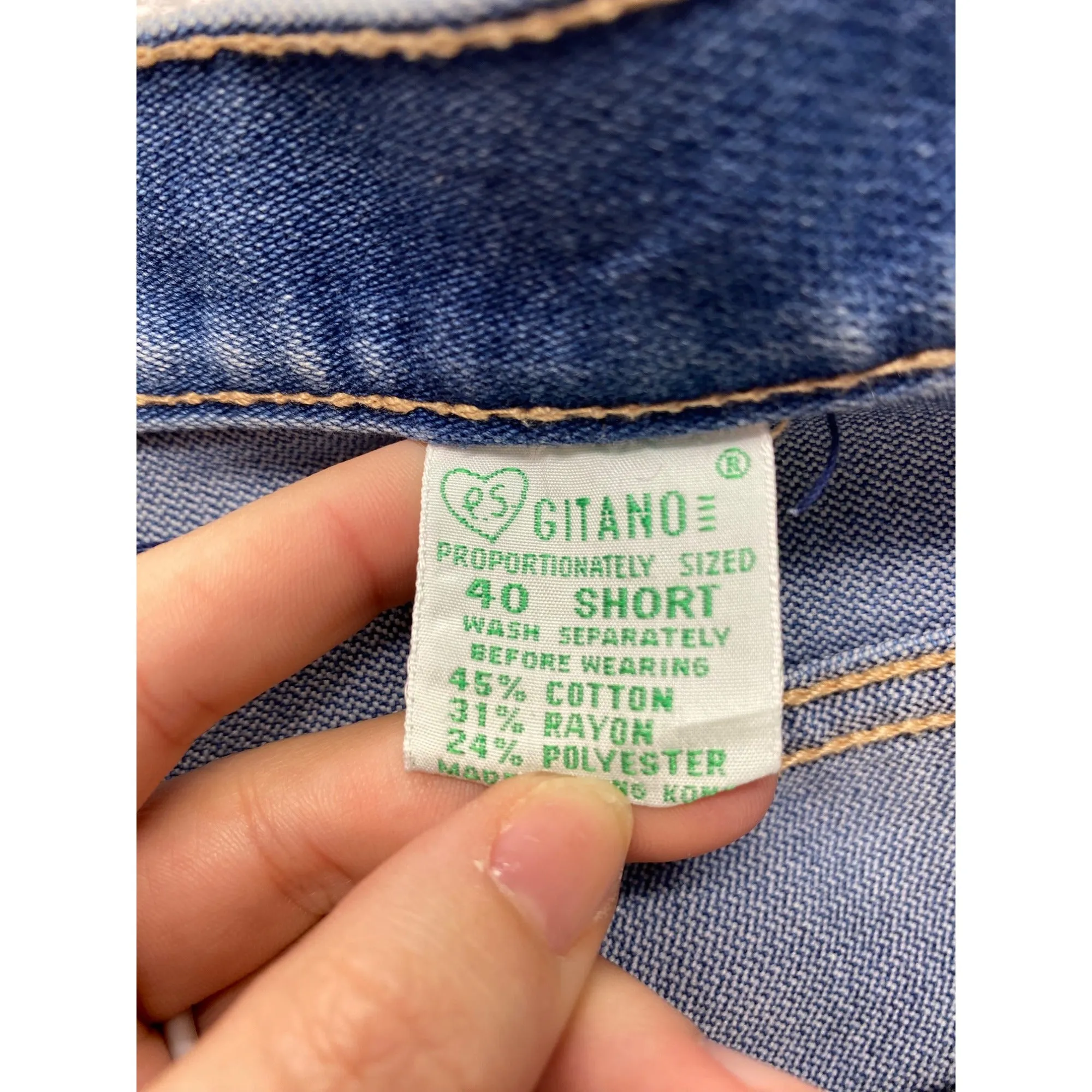 Vintage Gitano Womens 40 Short Blue Denim Jeans Relaxed Fit #7243
