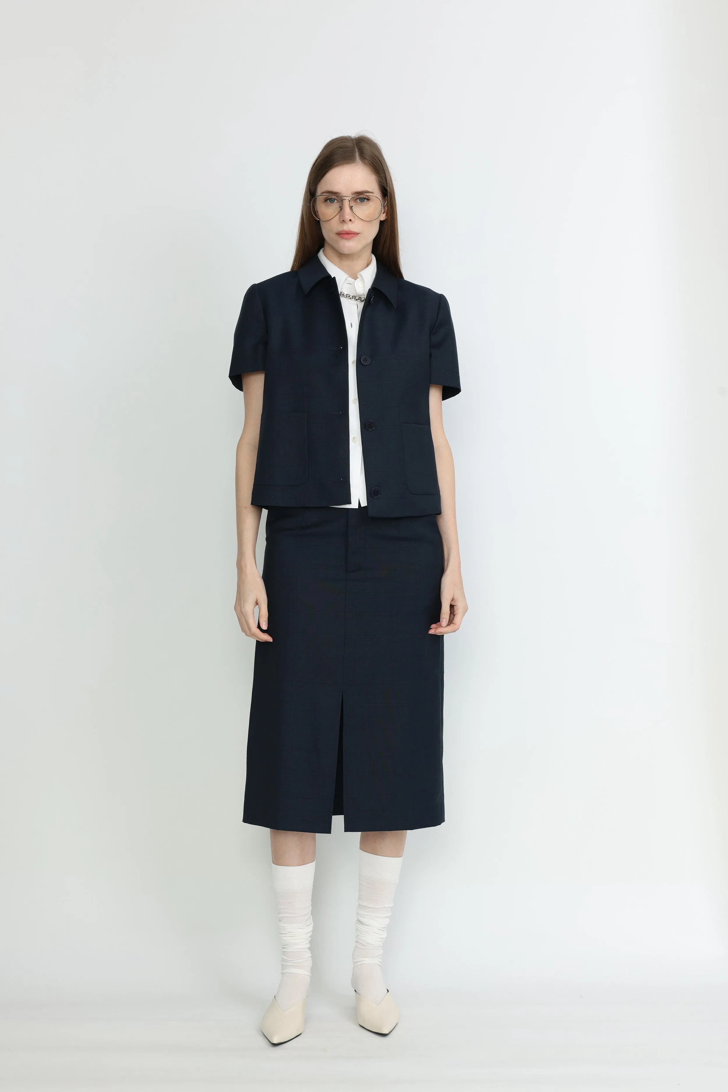 Wagga Wagga Jacket - Short sleeve jacket in dark navy