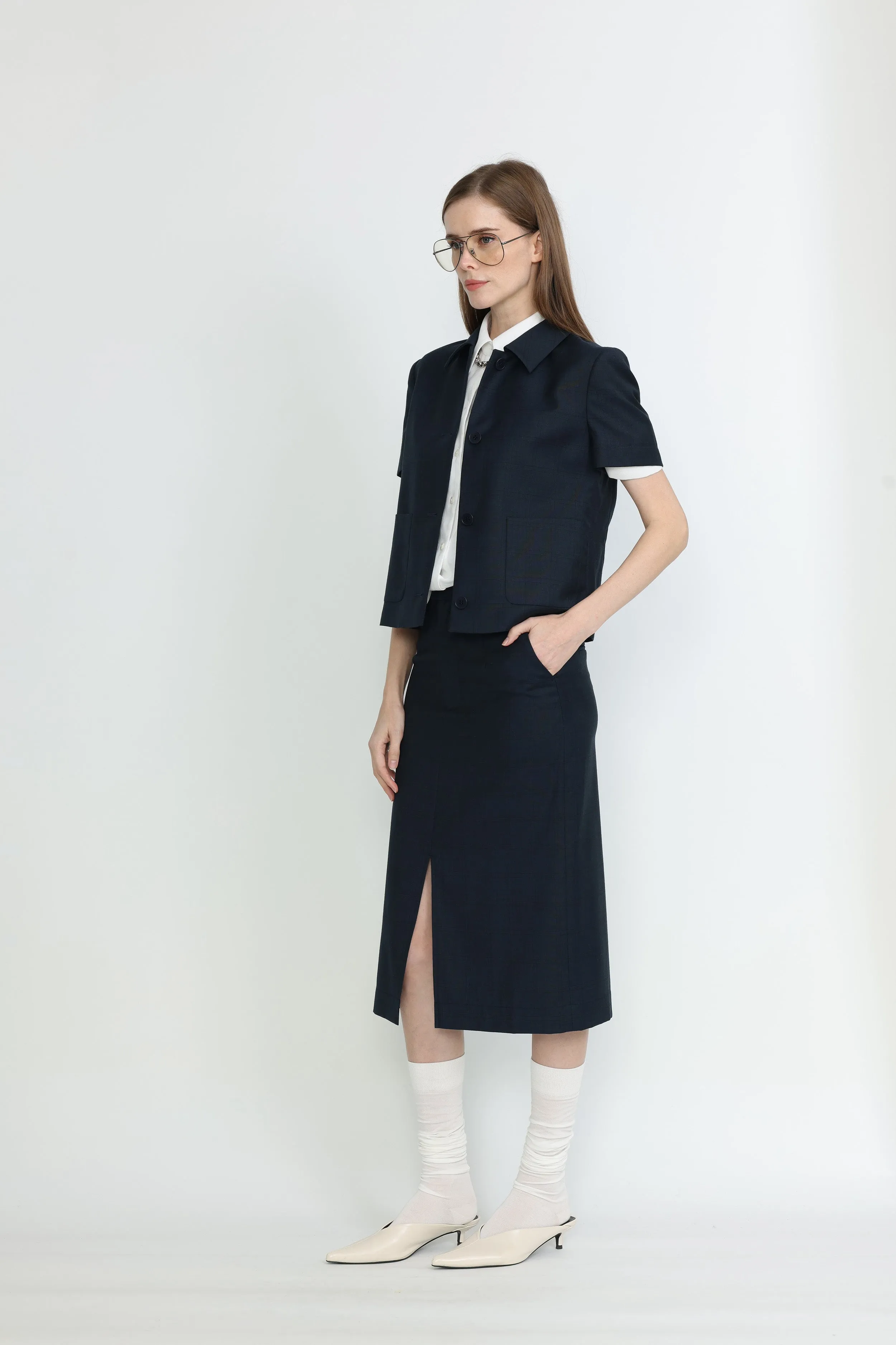 Wagga Wagga Jacket - Short sleeve jacket in dark navy