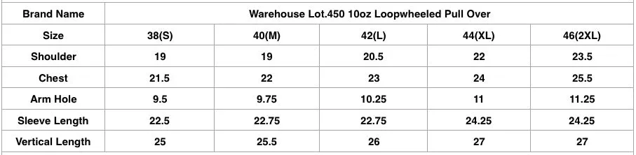 Warehouse Lot.450 10oz Loopwheeled Pull Over (Navy)