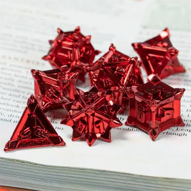 Warrior's Flail: Red - Metal RPG Dice Set