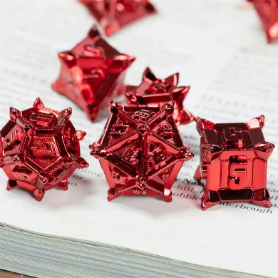 Warrior's Flail: Red - Metal RPG Dice Set