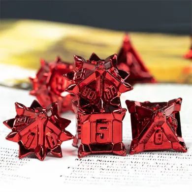 Warrior's Flail: Red - Metal RPG Dice Set