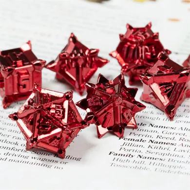 Warrior's Flail: Red - Metal RPG Dice Set