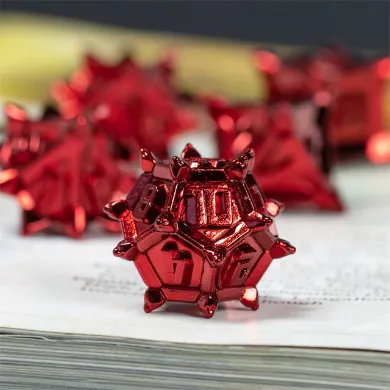 Warrior's Flail: Red - Metal RPG Dice Set