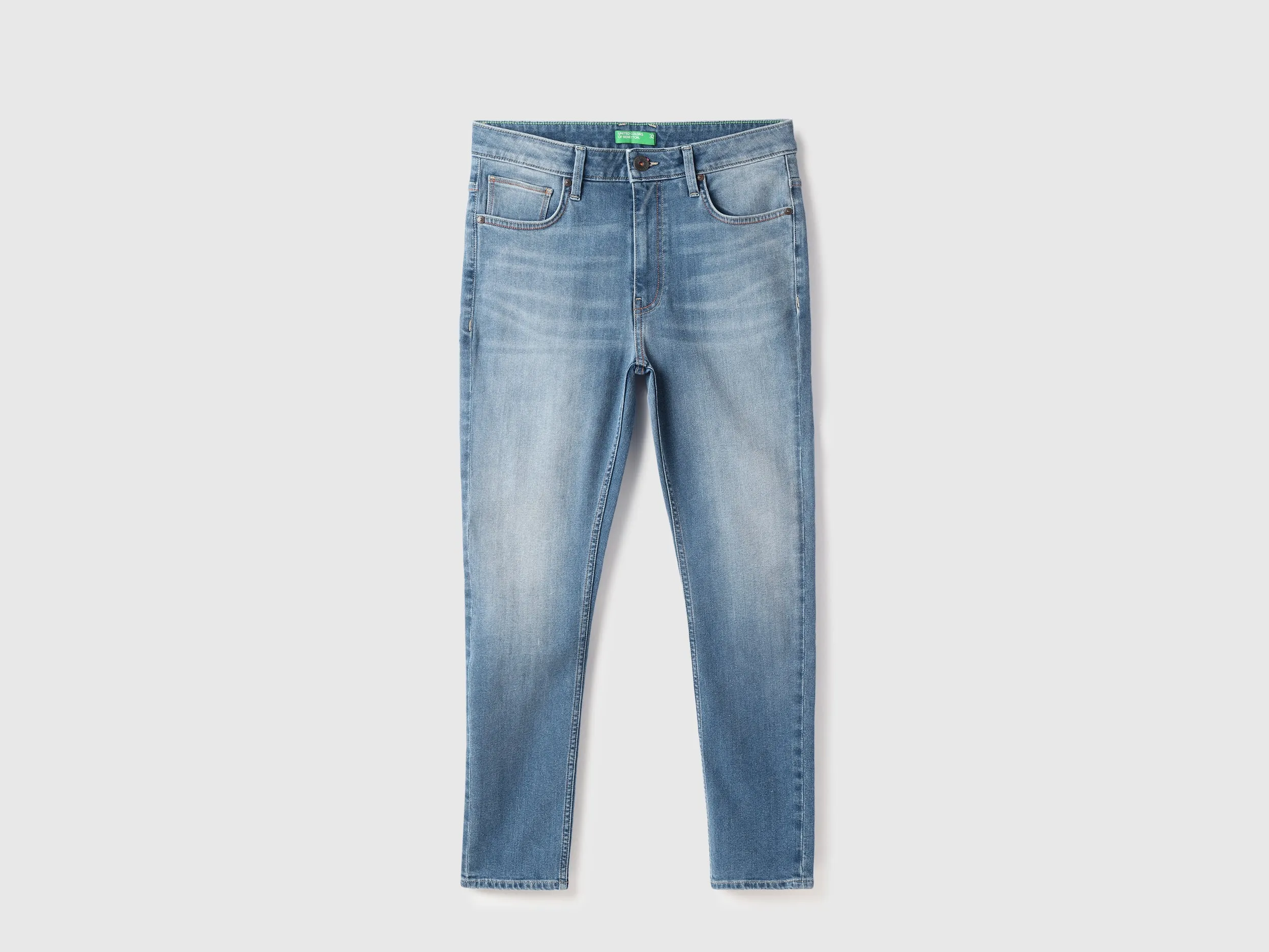 Washed Low Crotch Jeans