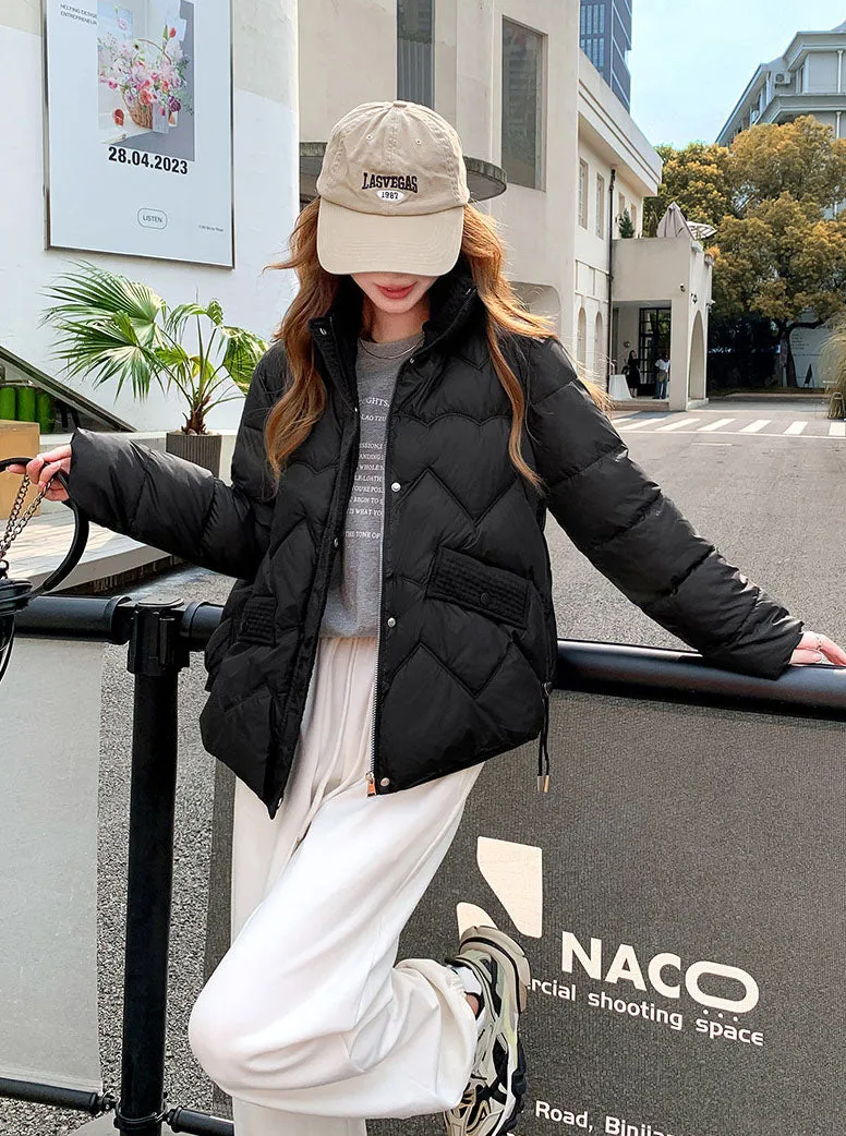 Water-resistant and Windproof Relaxed-fit Padded Zip-up Puffer Jacket