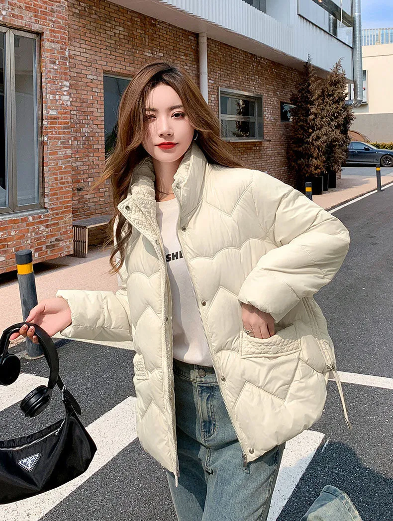 Water-resistant and Windproof Relaxed-fit Padded Zip-up Puffer Jacket