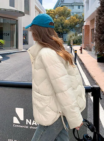 Water-resistant and Windproof Relaxed-fit Padded Zip-up Puffer Jacket
