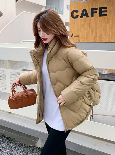 Water-resistant and Windproof Relaxed-fit Padded Zip-up Puffer Jacket