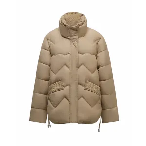 Water-resistant and Windproof Relaxed-fit Padded Zip-up Puffer Jacket