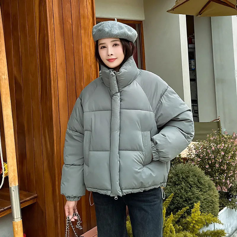 Waterproof and Windproof Women's Puffer Jacket with Elastic Band Cuff