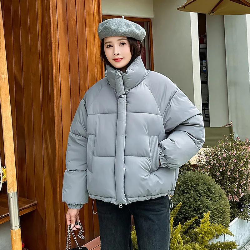 Waterproof and Windproof Women's Puffer Jacket with Elastic Band Cuff