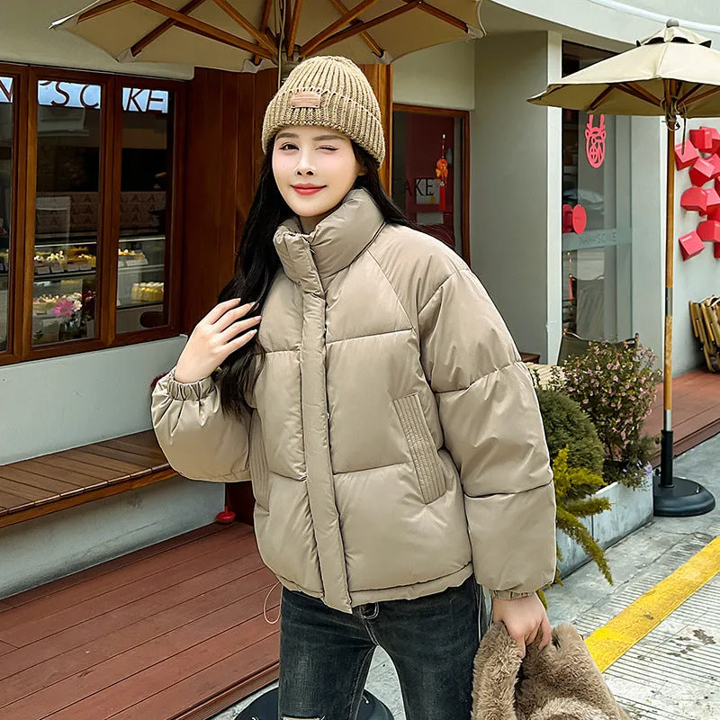 Waterproof and Windproof Women's Puffer Jacket with Elastic Band Cuff