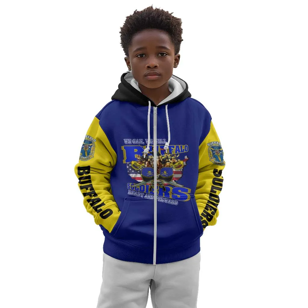 We Can We Will Buffalo Soldiers Kid Hoodie Us Army Ready and Forward DT02