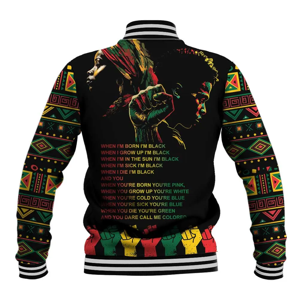 When I'm Born I'm Black Baseball Jacket Black History Black Month LT9