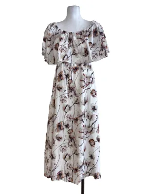 White Floral Layered Dress