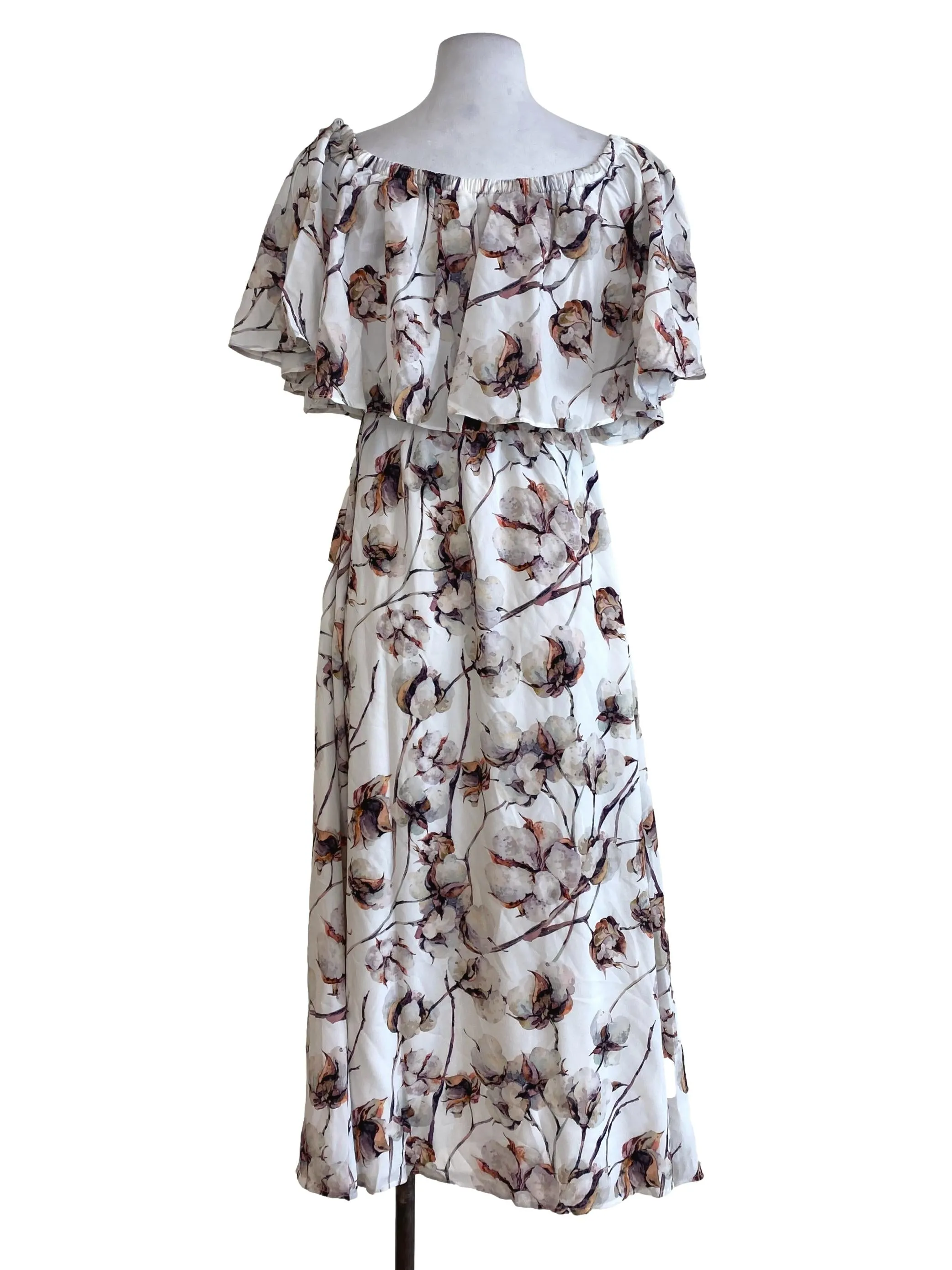 White Floral Layered Dress