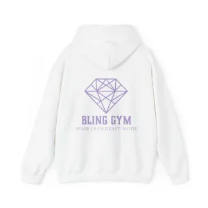 White Ice| Bling Gym Pump Cover| Gym Hoodie| Hooded Sweatshirt| Loungewear| Airport Outfit| Oversized Hoodie