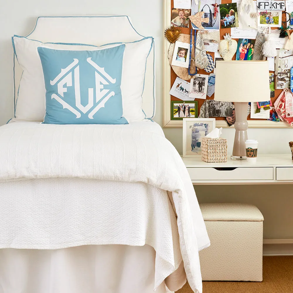 White with Sky Flange Oversized Pillow