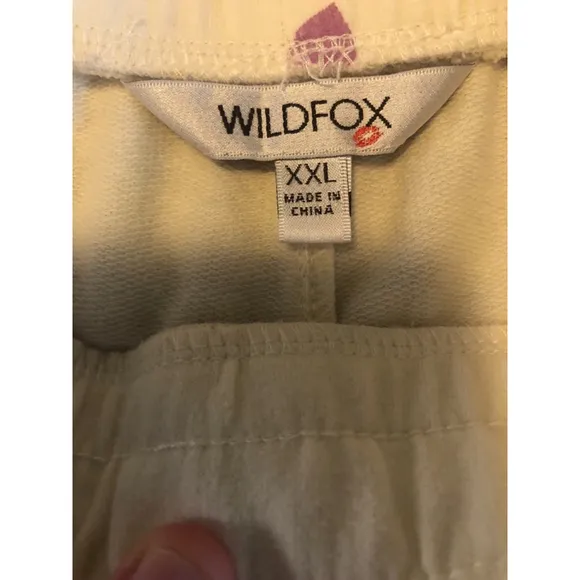 Wildfox White Multi Heart Print Pajama Set XXL