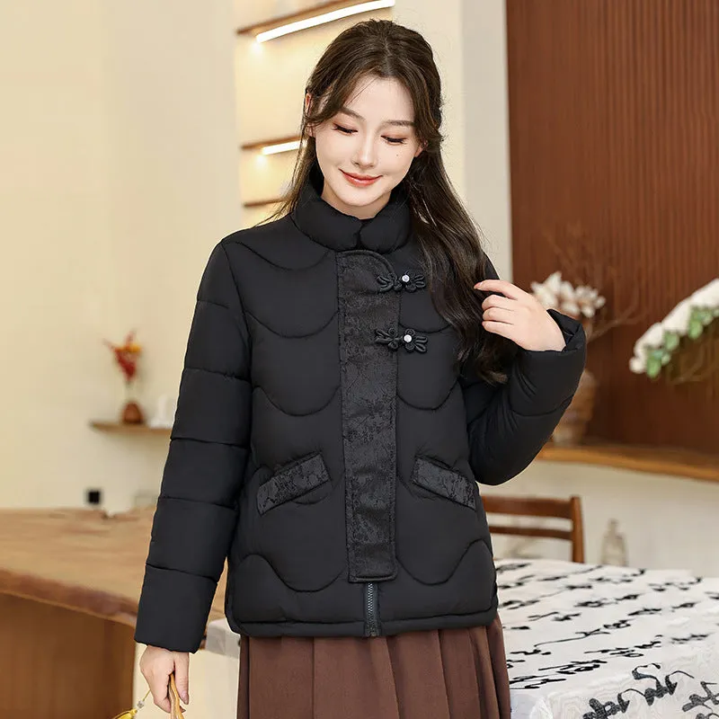 Windproof Quilted Puffer Jacket for Stylish Women