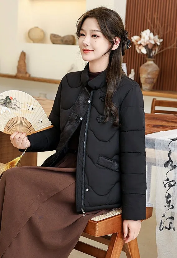 Windproof Quilted Puffer Jacket for Stylish Women