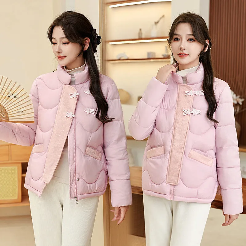 Windproof Quilted Puffer Jacket for Stylish Women
