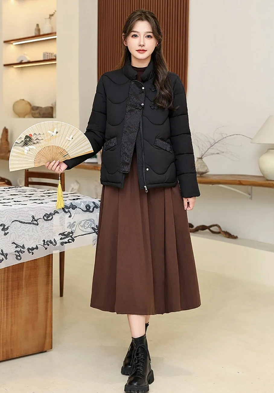 Windproof Quilted Puffer Jacket for Stylish Women
