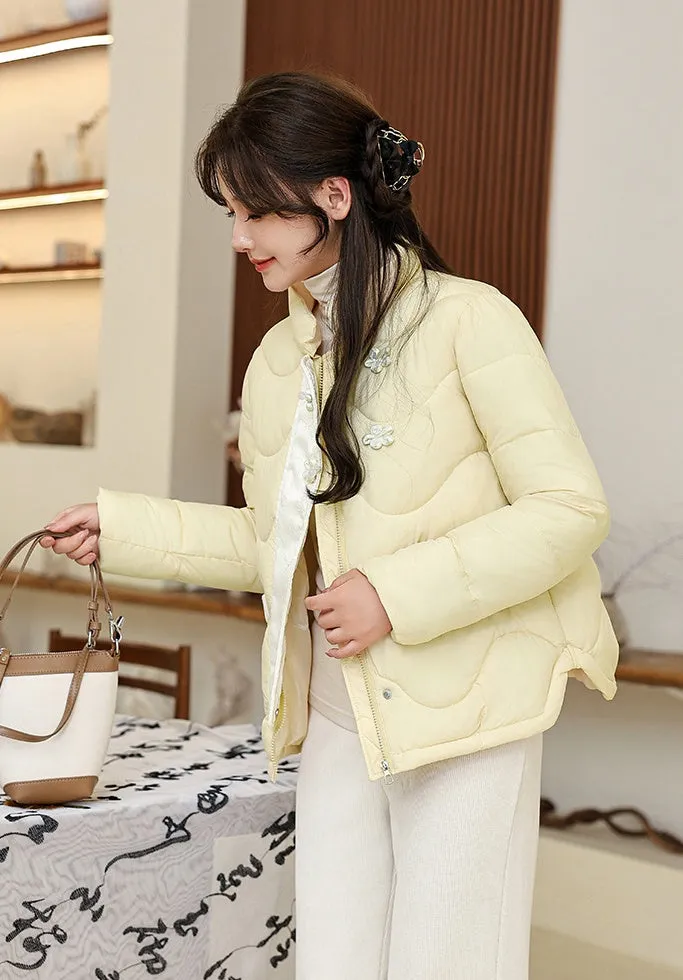 Windproof Quilted Puffer Jacket for Stylish Women
