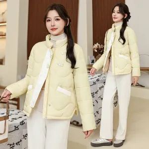 Windproof Quilted Puffer Jacket for Stylish Women