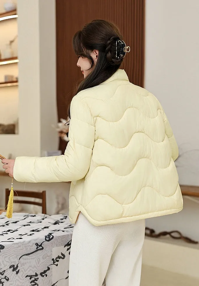 Windproof Quilted Puffer Jacket for Stylish Women