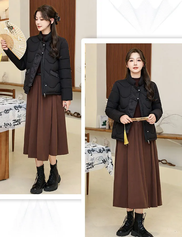 Windproof Quilted Puffer Jacket for Stylish Women