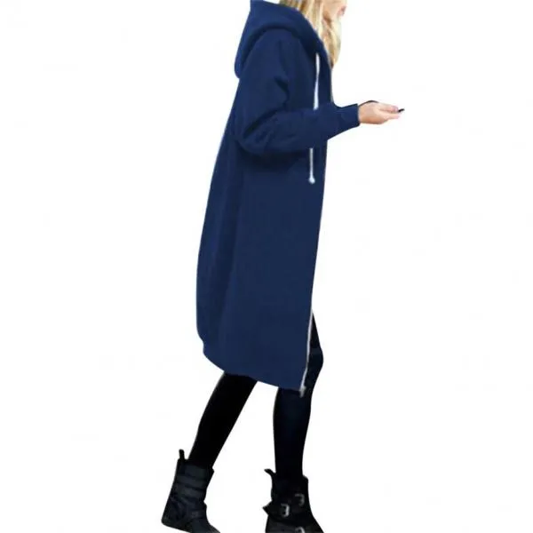 Women Autumn Winter Hooded Jackets and Sweatshirt Dresses