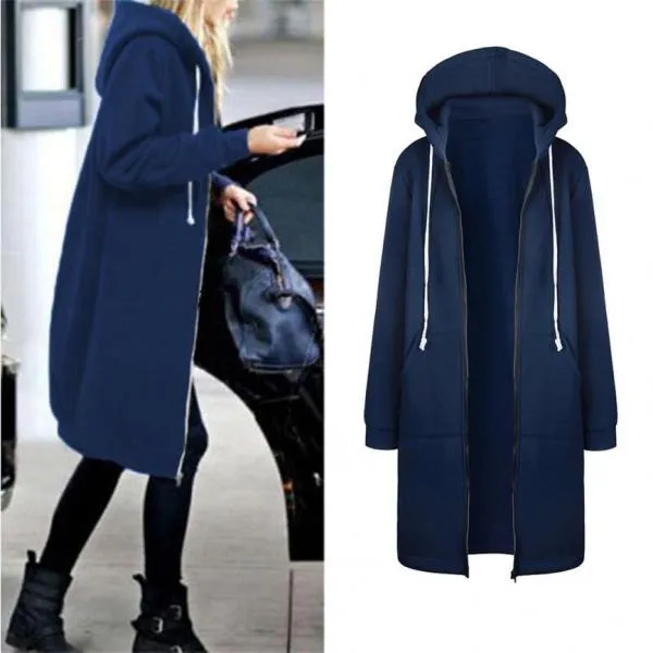 Women Autumn Winter Hooded Jackets and Sweatshirt Dresses